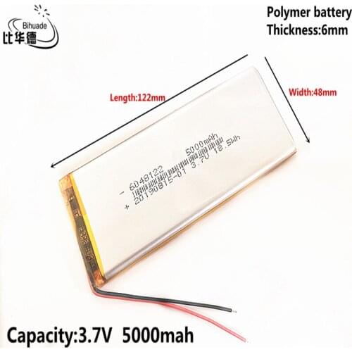 3.7V,5000mAH 6048122 Polymer lithium ion / Li-ion battery for tablet pc BANK,GPS,mp3,mp4