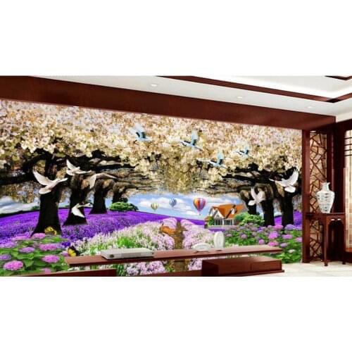 Customize 3D photo wallpaper for living room bedroom Flower fantasy forest 3D mural wallpaper Background wall murals