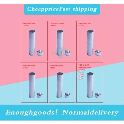 50pcs Dental Lab Aluminum Cartridge Diameter 25mm With Cover Lab Flexible Acrylic Denture Inject Acrylic Work five size