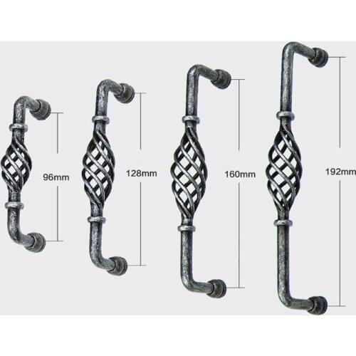 96mm 128mm 160mm 192mm Amercian retro style antique iron birdcage kitchen cabinet wardrobe dresser cupboard door handles pulls