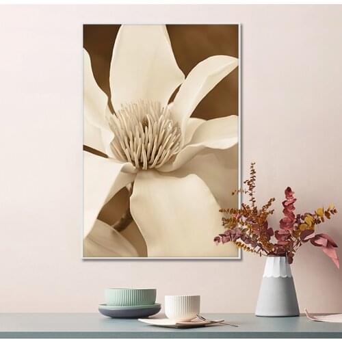 Abstract White Flower Canvas Art Painting Classical Floral Posters and Prints Cuadros Wall Art Picture for Living Room Decor