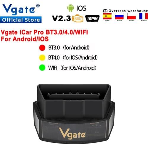Original Vgate iCar Pro Bluetooth 4.0 OBD 2 ELM327 V2.2 iCar2 OBD2 Scanner ELM 327 odb2 Auto Tool For Android/IOS Diagnostic