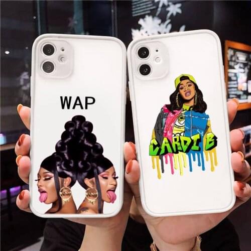 Cardi B Phone Case Matte transparent For White iPhone 12 Mini 11 Pro XR XS Max 7 8 Plus X Back Cover
