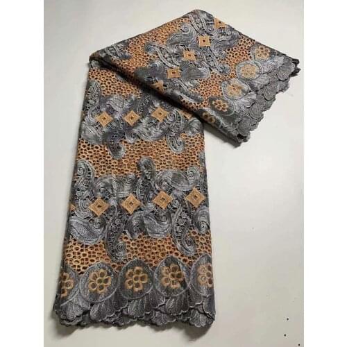 Stoneed African Lace Fabric 2021 High Quality Guipure Lace Cotton Swiss Voile Lace French Cord Lace Fabric For Wedding 5yards