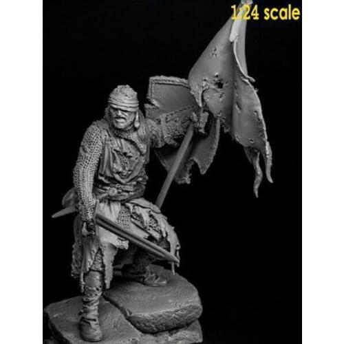 New Unassembled 1/24 75mm ancient warrior with big base Resin Figure Unpainted Model Kit