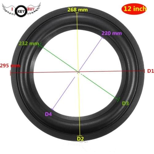 I KEY BUY 2pcs 12 Inch 295x268x232x220mm High Elasticity Rubber Edge Ring Surround Woofer Speaker Repair Replacement Accessories
