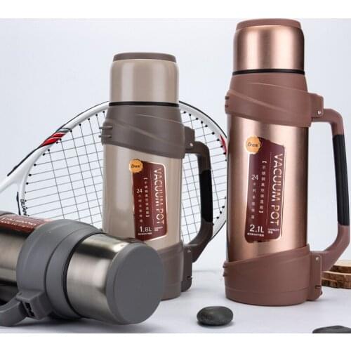 Stainless Steel Insulation Bottle New Chinese Style Super Large Capacity Vacuum Thermos Household Hidden Strap Insulation Kettle