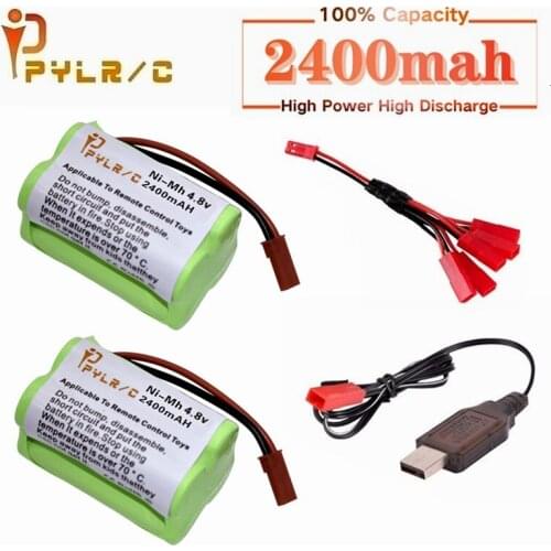 JST)4.8V 2400mah NiMH Battery And Charger For Rc toys Cars Tanks Robots Guns Boats 2400mah AA 4.8V Rechargeable Battery Pack