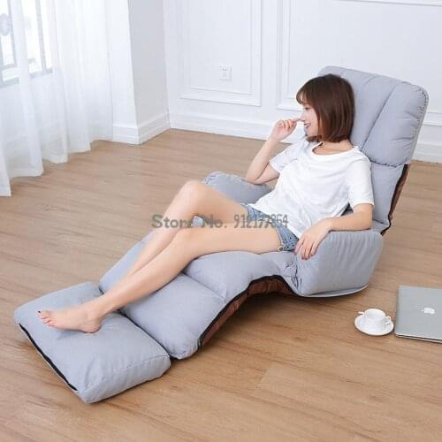 Lazy sofa single foldable back recliner bedroom tatami living room balcony leisure armrest net red chair
