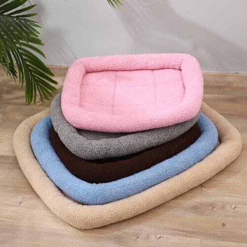 Square Dog Beds Calming Bed Hondenmand Pet Kennel Super Soft Fluffy Comfortable for Large Dog or Cat House Long Plush Dounts