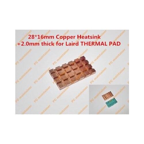 28*16mm Copper Heatsink+2.0mm thick for Laird THERMAL PAD Pure Copper MINI PCI-E Interface laptop Wireless Network Card HeatSink