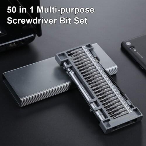 50 in 1 Multi-purpose Screwdriver Bit Set with Storage Case Quick-changing Precision Screwdriver Bits Tweezers Reparing Tools