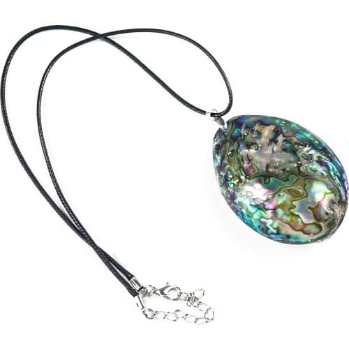 Natural Double Side Abalone Shell Pendant Charms Necklace Colorful Mother of Pearl Shells for Jewelry Making DIY Pendants Gift