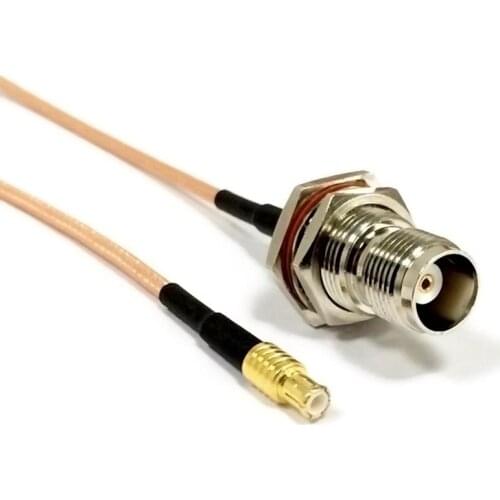 New TNC female bulkhead to MCX male plug straight connector RG316 cable wholesale 15CM adapter