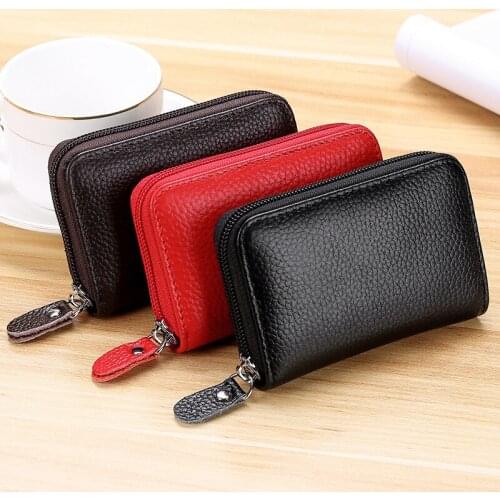 2021 new style lychee pattern fashion zipper card holder ladies compact organ card holder credit card small coin purse