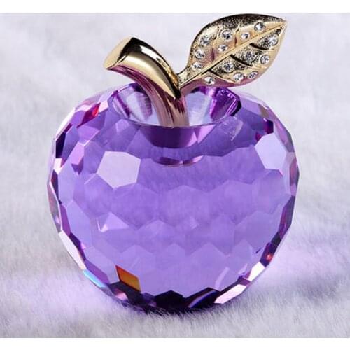 New Crystal apple home decoration crafts fruit rhinestone Figurines & Miniatures Christmas Eve lover gift birthday present