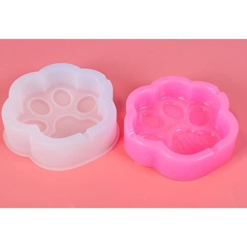 Puffy Paw Shaped Ashtray Glossy Mold Diy Resin Craft Kawaii Home Decor Dog Paws Molds