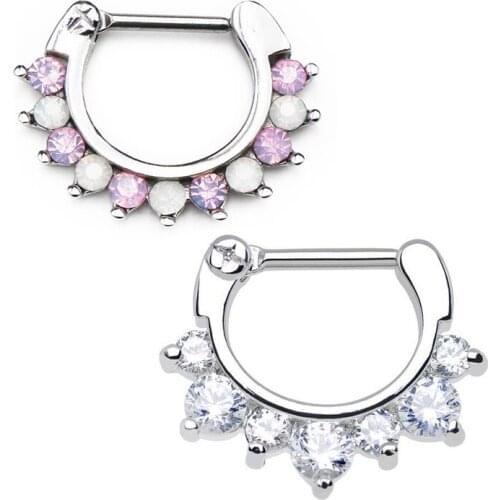 1Pc Stainless Steel Hoop Cartilage Earrings Tragus Helix Rook Body Piercing Septum Piercing Clicker Nose Septum Rings