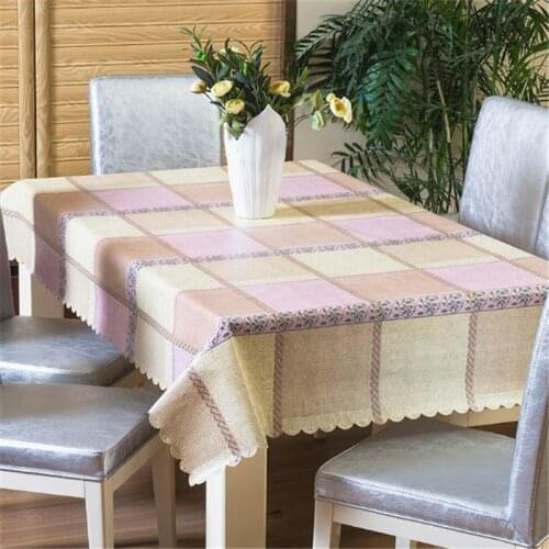 Plain Table Cloth Country Style PVC Tablecloth Washable Waterproof Oil-proof Rectangular Table Cover Restaurant Table Mat