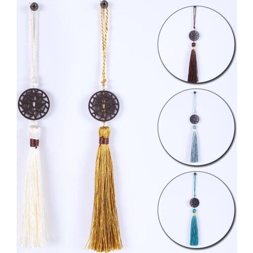 Imitation Wood Peace Buckle Tassel DIY Keychain Caps Straps Jewelry Making Charms Curtain Pendant Craft Accessories Craft Tassel
