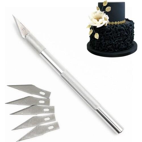 Sculpting Gum Paste Carving Baking Pastry Tools 6pcs/set Blades Knife Fruit Fondant Cake Decorating Tools DIY Bread Cutting Tool