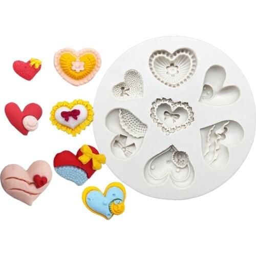 Heart Shape Silicone Mold Sugarcraft Chocolate Cupcake Baking Mold Fondant Cake Decorating Tools