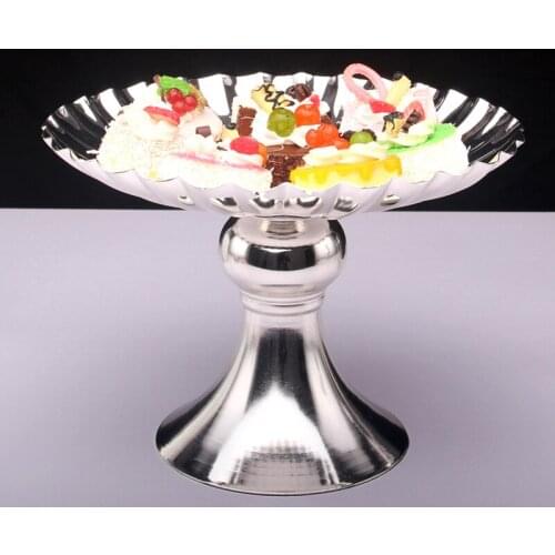 Silver cake stand Festival Dessert Tray Cake Stand Holder Wedding Party Birthday Decoration Wedding Party Display Cupcake stand