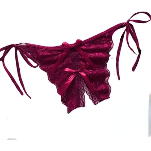 G-string Intimates Seamless Underwear Ladies Slim Sexy Bandage Panties Womens Fashion Bowknot Lace Crotch Thongs Briefs Shorts