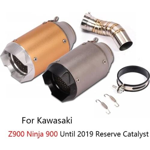 For Kawasaki Z900 Ninja 900 Until 2019 Exhaust Pipe Motorcycle Middle Tube Slip On 51mm Muffler Escape No DB Killer Reserve Cat