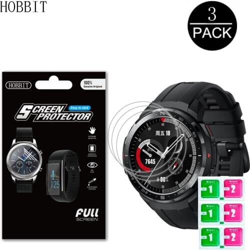 3Pcs Protective Film For Huawei Honor Watch GS Pro Smart Watch Full Screen Protector Film Unthin 0.15mm Hydrogel Film Not Glass
