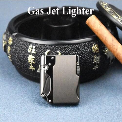 Windproof Torch Lighter Cool BBQ Camping Candle Jet Gas Butane Turbo Lighters Dropship Suppliers Creative Metal Gun Lighter