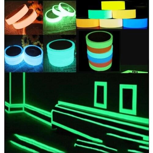 10M/Roll Green Luminous Self-Adhesive Tape Glow In The Dark Party Supplies DIY Wall Sticker Fluorescent Safety Emergency Stairs