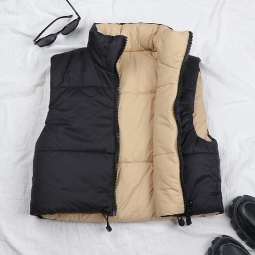 Winter Sleeveless Women Vest Casual Stand Collar Women Jacket Down Vest Short Warm Vests Waistcoats Vintage Jacket Chaleco Mujer