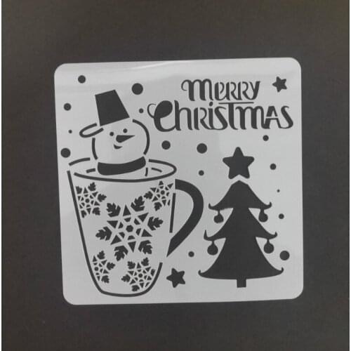 13*13 Snowman Layering Stencils graffiti hand copied board hollowed out photo album graphic spray painting tool