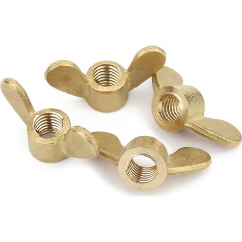 2/5pcs Brass Wing Nuts DIN315 M3 M4 M5 M6 M8 M10 M12 Copper Butterfly Nut Hand Tighten Nuts