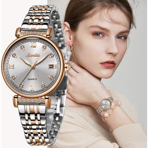 2021 Rose Gold Women Watches Top Brand Luxury Laides Dress Business Fashion Casual Waterproof Watches Quartz Calendar Wristwatch