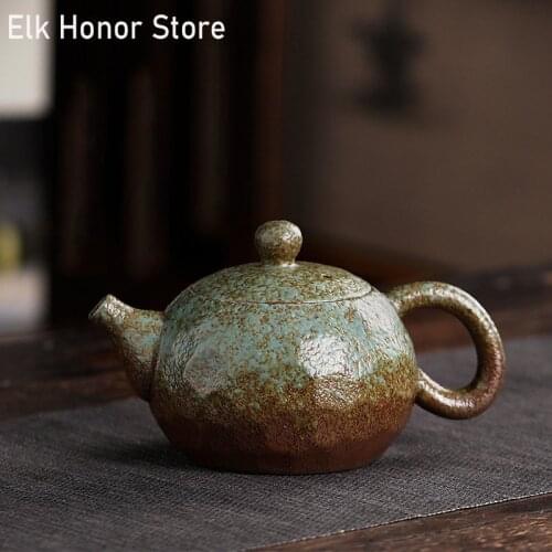 230ml Japanese Style Coarse Ceramic XiShi Pots Retro Handmade Anti-scald Pottery Teapot Kung Fu Tea Master Pot Porcelain Teaware
