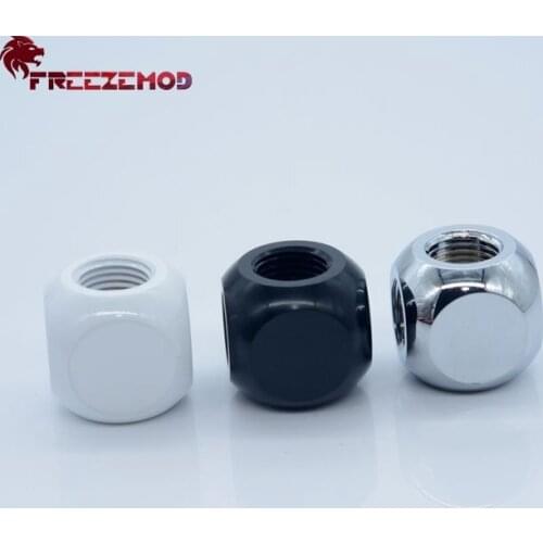 FREEZEMOD G1/4'' cube Black brass 3-way adapter for computer water cooling system computer pc water cooler fitting. HDTD-3STB