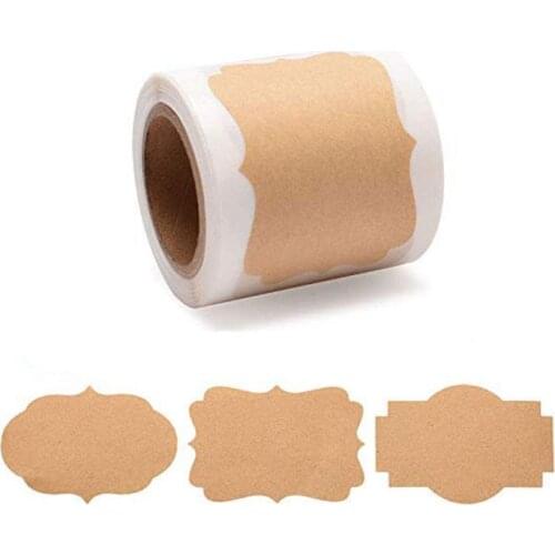 300pcs Mason Jar Glass Bottle Adhesive Labels Blank Natural Kraft Sealing Sticker For Cake Baking Packing Christmas Gift Tag DIY