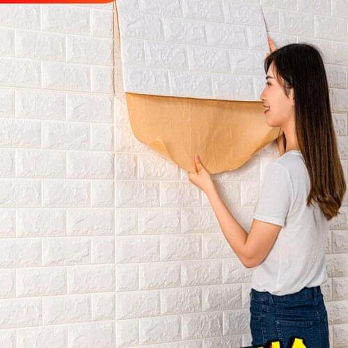 3D Brick Wall Stickers Brick European style DIY Decor Self-Adhesive Waterproof Wallpaper living Room Decoration Wall Decor