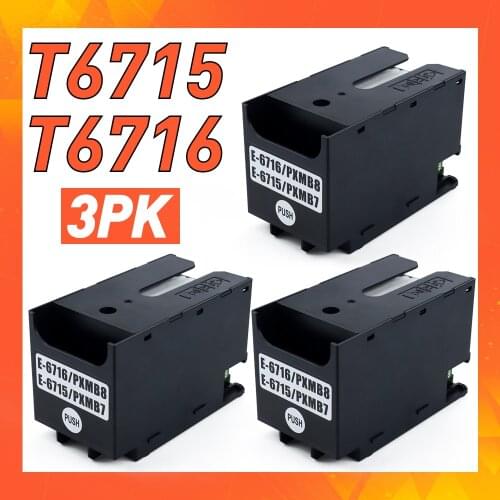 3PK T6716 T6715 Waste Ink Tank Maintenance Box Empty T6716 100% Fit Epson WF C5790 C5710 C5290 C5210 4730 4740 4720 C579 ET-8700