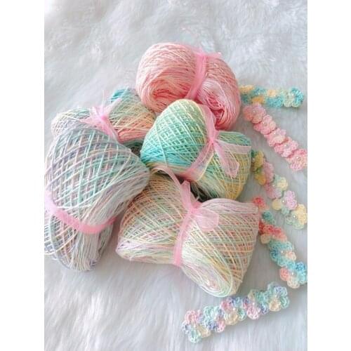 50g Color Dyeing Lace Cotton Yarn Cotton Thread Crochet Thread for Hand Knitting Sewing Thread Width #3