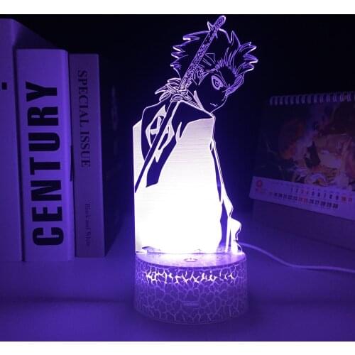 Animation Peripherals 3D LED Lamp Anime Figure Multiple 7 Color Changes With Remote Control Visual Illusion White Cracked Base