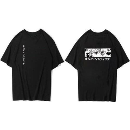 Anime Hunter X Hunter Killua Eyes Unisex T Shirt Harajuku T-Shirt Streetwear Summer Tops Tees Tshirt Oversized Hip Hop