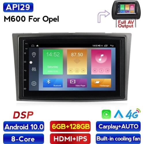 6+128G Android 10 2 Din Car GPS PLAYER for Opel Astra H J 2004 Vectra Vauxhall Antara Zafira Corsa Vivaro Meriva Veda Radio