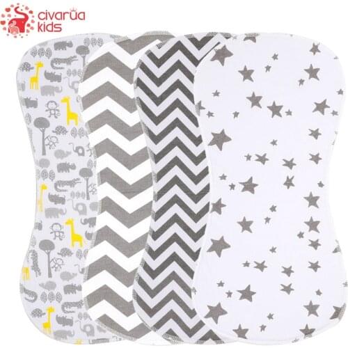 Burp Cloths for Baby Boys and Girls - 2 Pack 100% Organic Cotton Baby Burp Set, Extra Absorbent & Soft Burping Cloth, Baby Bibs