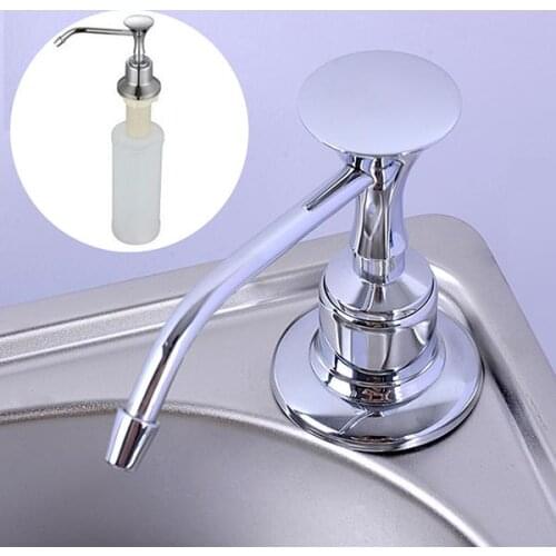 220ml White Kitchen Chrome Liquid Soap Dispenser Bathroom Sink Pump Bottles