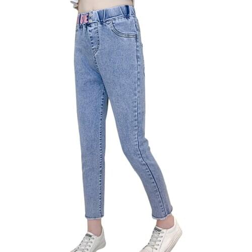 Jeans Girl Solid Color Childrens Jeans For Girls Casual Style Jeans For Children Spring Autumn Clothes For Girls 6 8 10 12 14