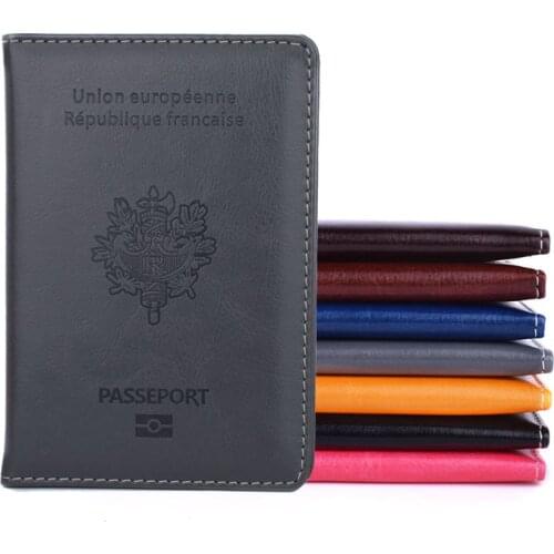 France Passport Cover Unisex Pu Leather Passport Case for Francais Men Women Travel Passport Document Holder of French