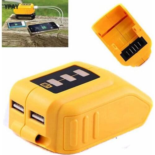 FULL-USB Converter Charger For DEWALT 14.4V 18V 20V Li-ion Battery Converter DCB090 USB Device Charging Adapter Power Supply